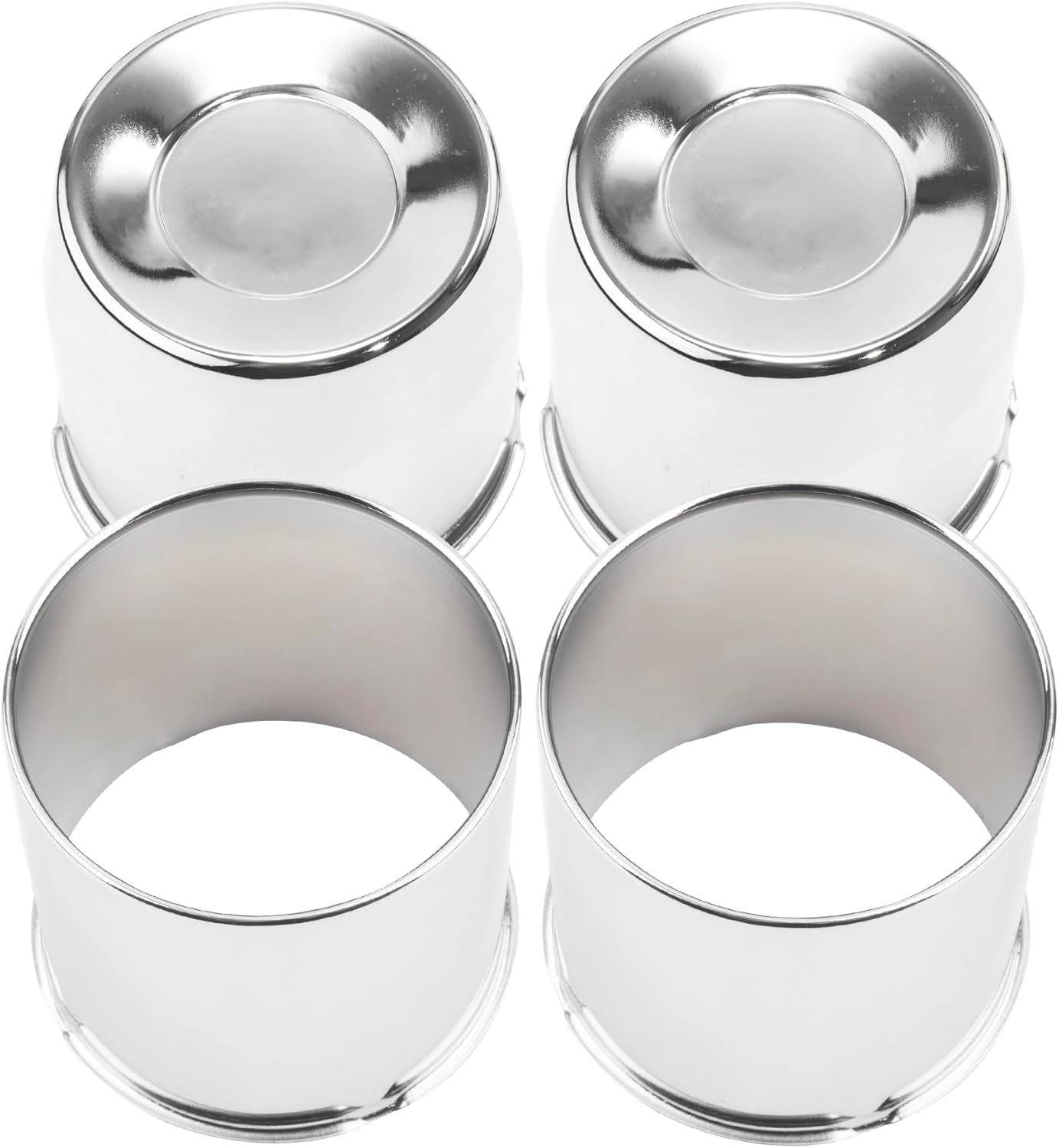 4Pcs 4.25inch Trailer Wheel Center Caps Push Through Center Hub Cap for Truck SUV RV Wheel Rim, Combination of Concave and Open End Chrome Wheel Hub Covers