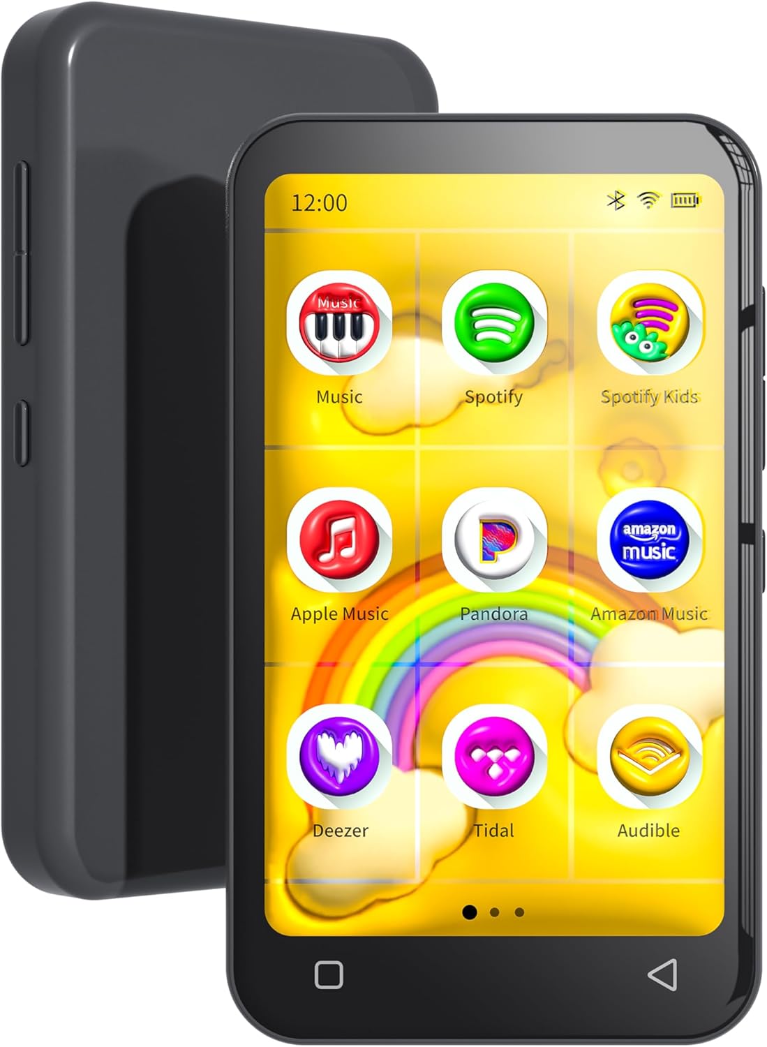 TIMMKOO 80GB Kids MP3 Player with Bluetooth and WiFi, Parental Controls, Pre-Installed Spotify, Spotify Kids, Pandora, 4" Touch Screen MP4 Player with Audible, Audiobooks Up to 1TB (Black)