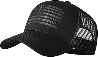 VIONLAN Baseball Cap American Flag Trucker Hat for Men Women 3D Embossed Logo Adjustable Outdoor Mesh Snapback Hat