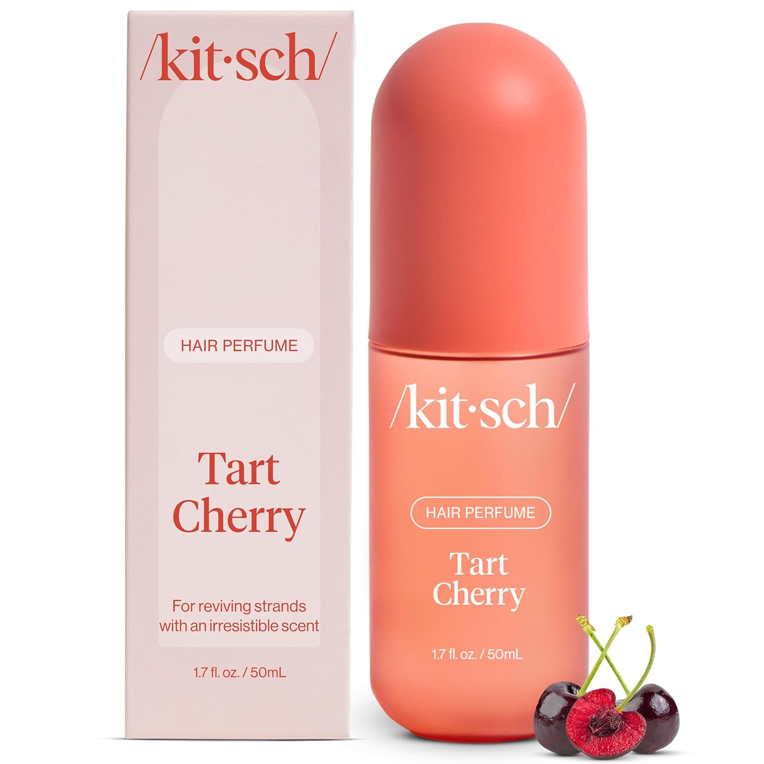 Kitsch Tart Cherry Hair Perfume For Women - Clean, Deodorizing, and Patented Odor-Eliminating Technology, Body Mist - Freshen Hair, Body & Pillows - Black Cherry, Raspberry, Jasmine, Sandalwood - 50ml
