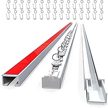 UrbanRed Self Adhesive Curtain Track 9.8FT (3m) for Smooth Ceiling Or Wall- No Drill, Screws, Ceiling Curtain Track, Curtain Rods, Ceiling Mount, Adhesive Curtain Rod (Non-Flexible)