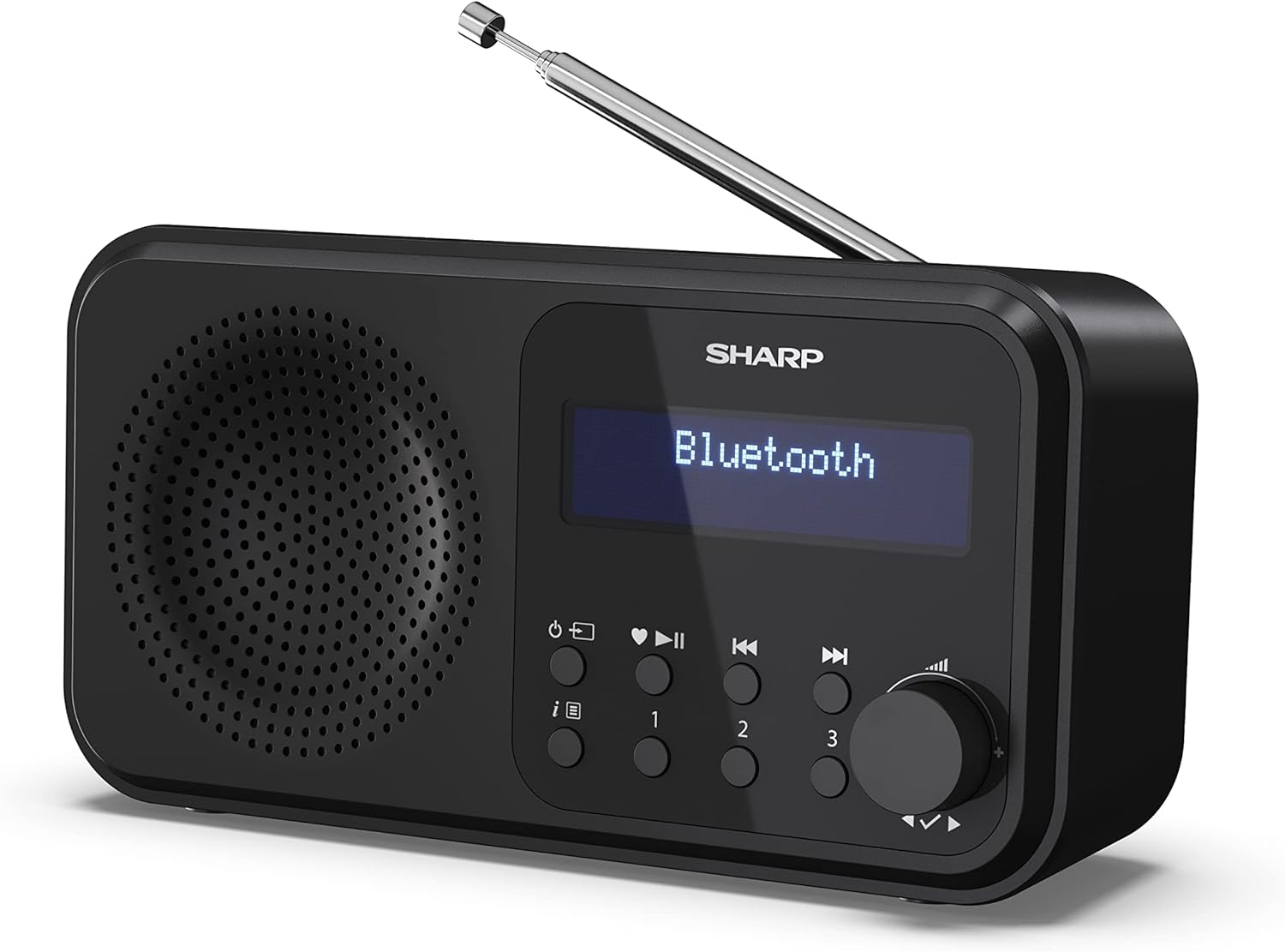 SHARP DR-P420(BK) Tokyo Portable Digital Radio – Bluetooth 5.0, DAB+/FM, Compact, USB/Battery Powered, Dual Alarm, 40 Presets, 3.5mm Jack – Midnight Black