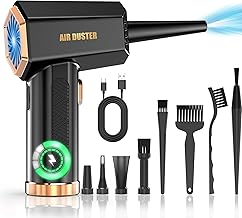 Compressed air Duster - 110000RPM 3 Speeds Electric Air Duster, 7600mAh Battery Cordless Dust Blower for Keyboard Cleaner,Rechargeable Air Blower AIC Can for Office Computers