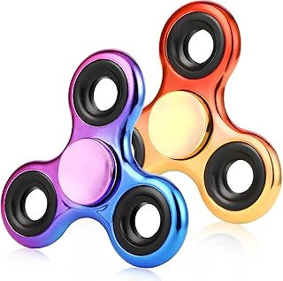 Fidget Spinner 2 Pack, Stress Reduction and Anxiety Relief Hand Spinner Ultra Stainless Steel Bearing, Best Autism Finger Spinner Focus Party Favor Killing Time Toy