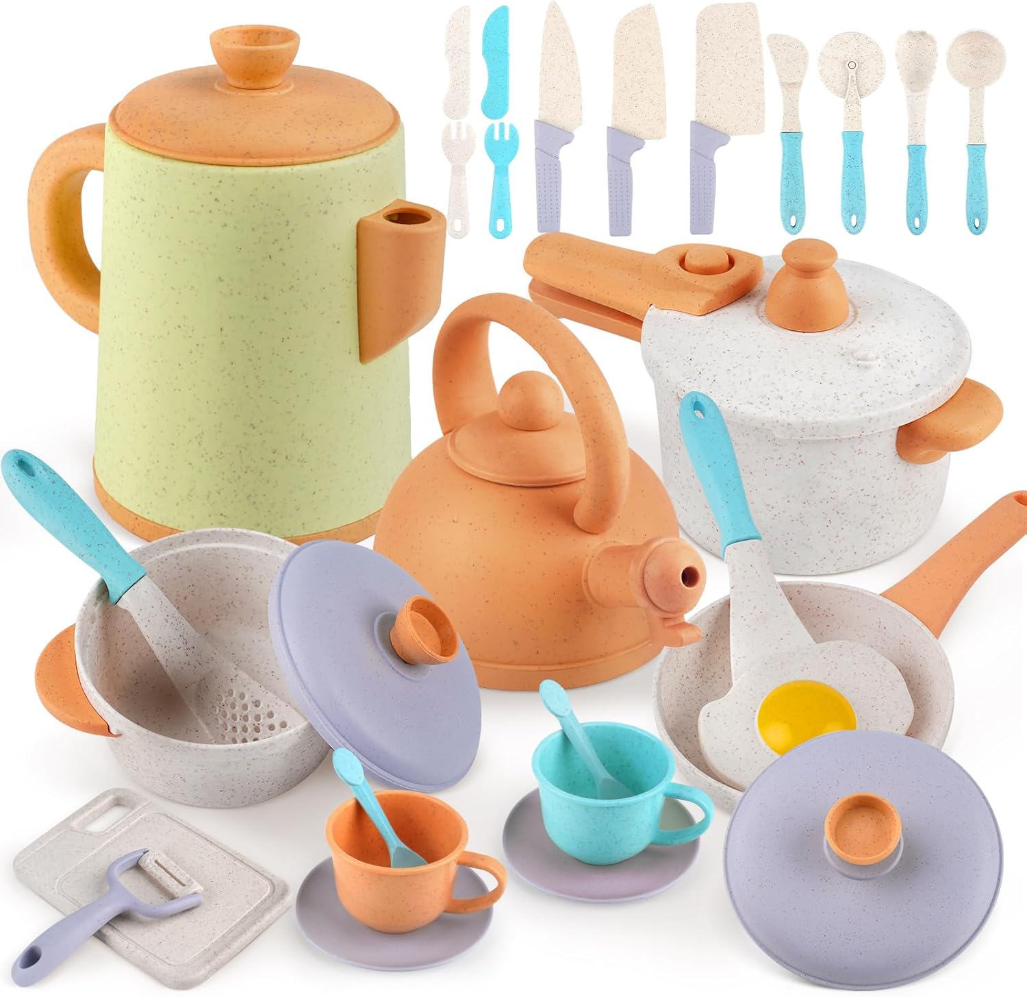 Dreamon Mud Kitchens Accessories Outdoor Indoor Toy Kitchen for Kids Pots and Pans Playset Pretend Role Play Cooking Cookware Kettle Toy Gift 3 4 5 6 Boys and Girls Toddler