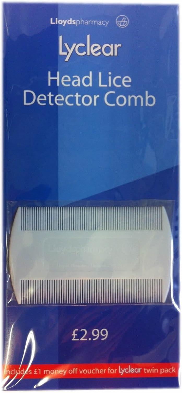 Lyclear Head Lice Detector Comb - Double Sided Nit Brush for Kids Pet Fleas