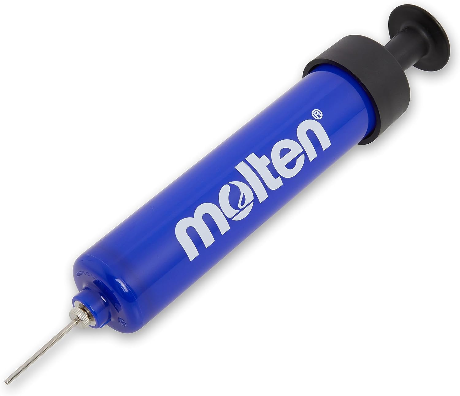 Molten Football Basketball Volleyball Pump | Valve Needle Stored in Handle | Lightweight and Reliable Inflation | Small Handheld | Blue