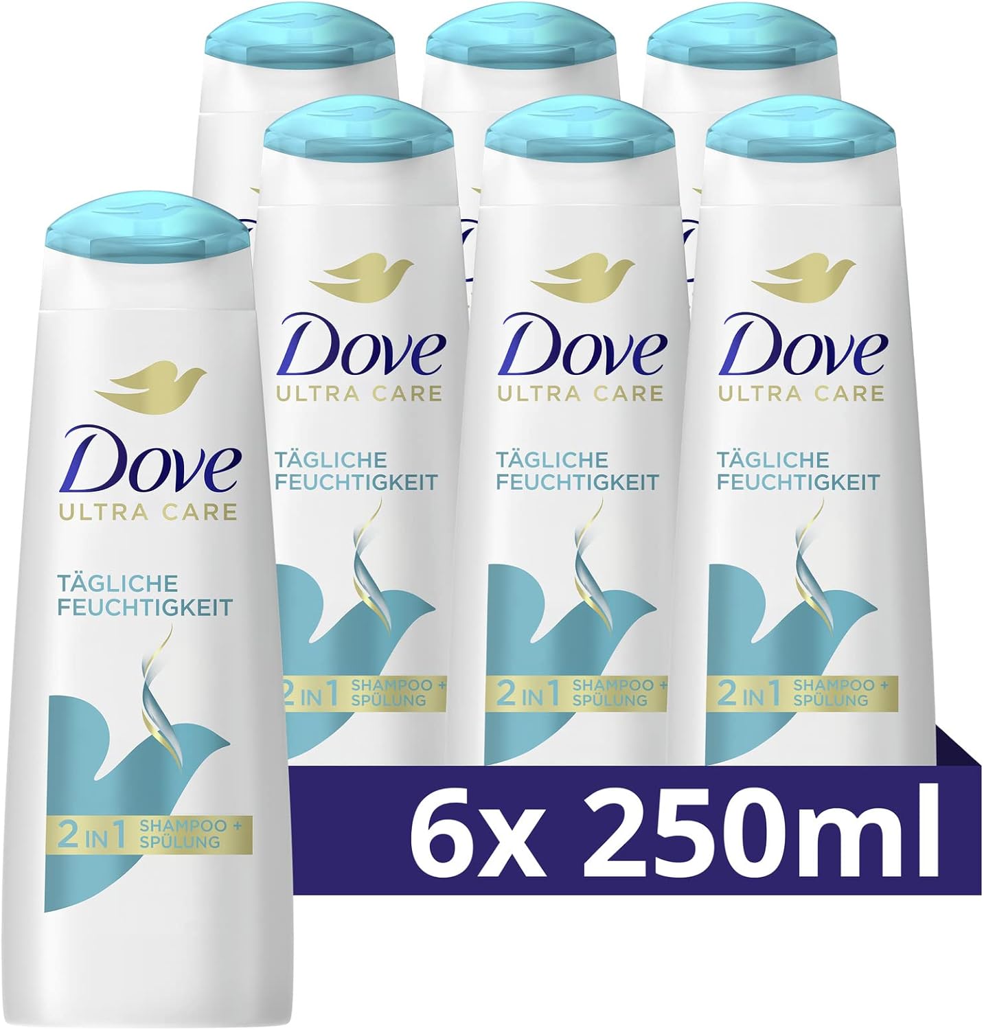 Dove Nutritive Solutions 2in1 shampoo & conditioner for normal to dry hair Daily moisture shampoo and conditioner, 6-pack (6 x 250 ml)