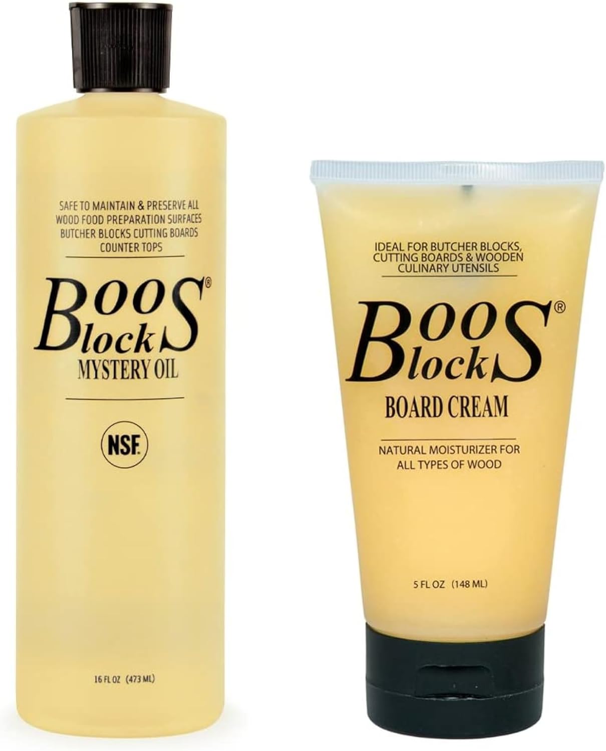 Boos Block MYSCRM John Boos Butcher Block Mystery Applicator Chopping Board, Mineral, Beeswax, Oil Set with 473 ml and a tin of 150 ml