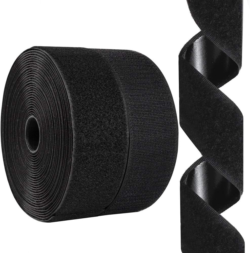 2 Inch x 26 Feet Hook and Loop Tape Sticky Back Fastener Roll, Nylon Self Adhesive Heavy Duty Strips Fastener for Home Office School Car and Crafting Organization