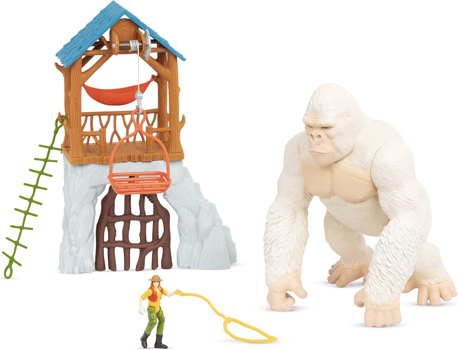 Terra by Battat – Electronic Toy Gorilla for Figurines – Jungle Playset with Animal Toys – Explore The Gorilla Expedition – Snowflake Edition for 3+ Years