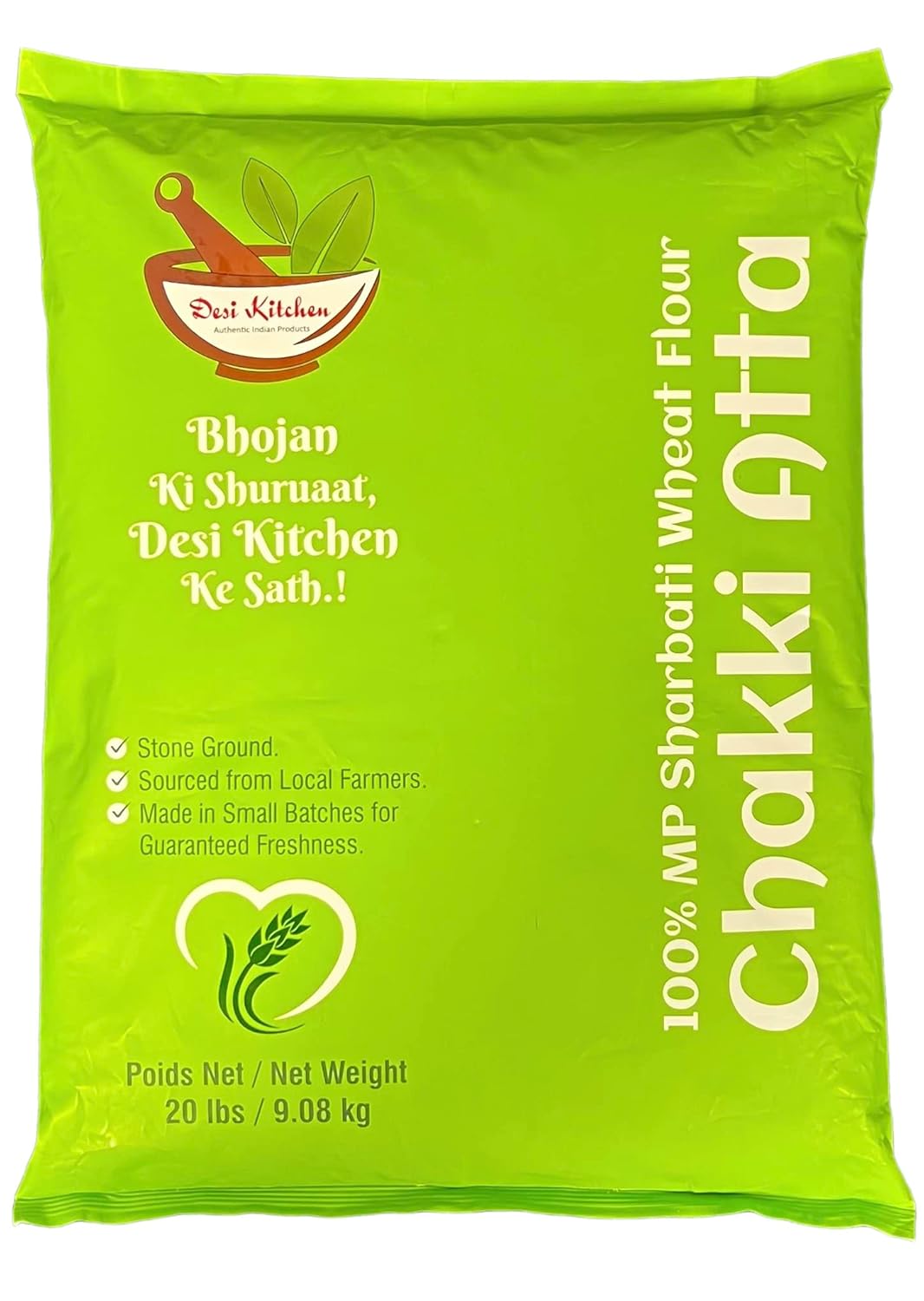 Desi Kitchen MP Sharbati Wheat Flour (Chakki Atta) 20lbs