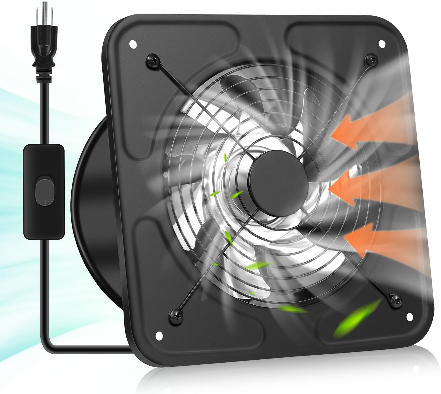 YOZON 8-Inch Kitchen Exhaust Fan with Switch, 700CFM Garage Exhaust Fan, Ventilation Fan with Backdraft Damper for Attic, Workshop, Window, Smoking Room