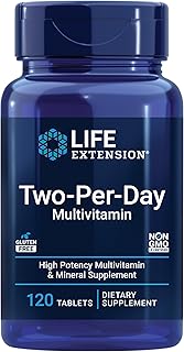 Life Extension Two-Per-Day High Potency Multi-Vitamin & Mineral Supplement - Vitamins, Minerals, Plant Extracts, Quercetin, 5-MTHF Folate & More - Gluten-Free - Non-GMO - 120 Tablets