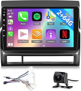 NHOPEEW [2+64G] Android 13 Car Stereo for Toyota Tacoma 2005 2006 2007 2008 2009 2010 2011 2012 2013, 9 inch Touchscreen Radio - Wireless Apple Carplay and Android Auto + Backup Camera/Mic/Hi-Fi