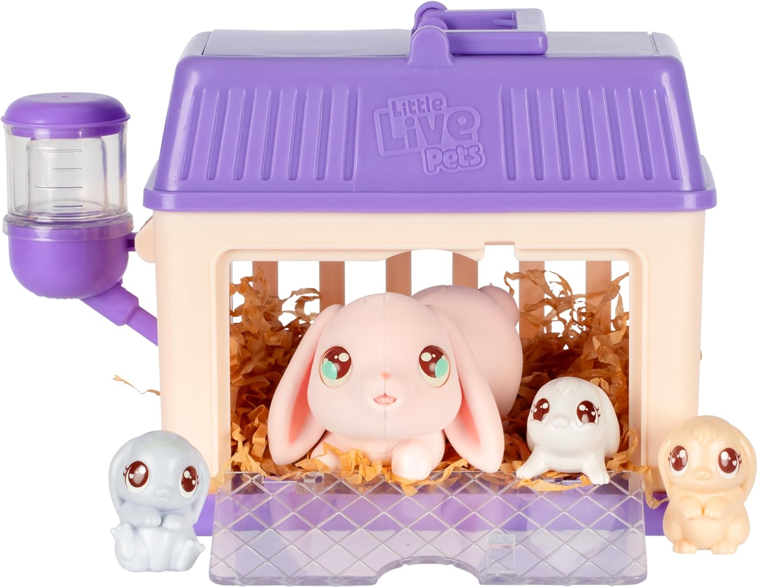 Little Live Pets Mama Surprise Minis Bunny Toy, Care For Your Mama Bunny in Their Hutch To Reveal 2, 3, or 4 Mini Babies