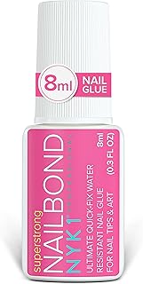 Super Strong Nail Glue For Nail Tips, Acrylic Nails and Press On Nails (8ml) NYK1 Nail Bond Brush On Nail Glue For Press On Nails Long Lasting Nail Glue For Acrylic Nails Fake Nails Tips Nail Glue Gel