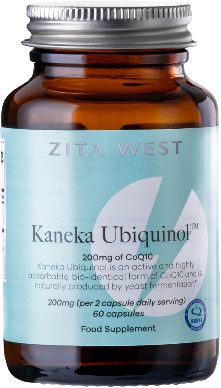 Zita West Kaneka Ubiquinol 200mg (from 2 Capsules) - Premium CoQ10 Supplement for Fertility, Energy & Overall Health - 60 Capsules (1 Month Supply)