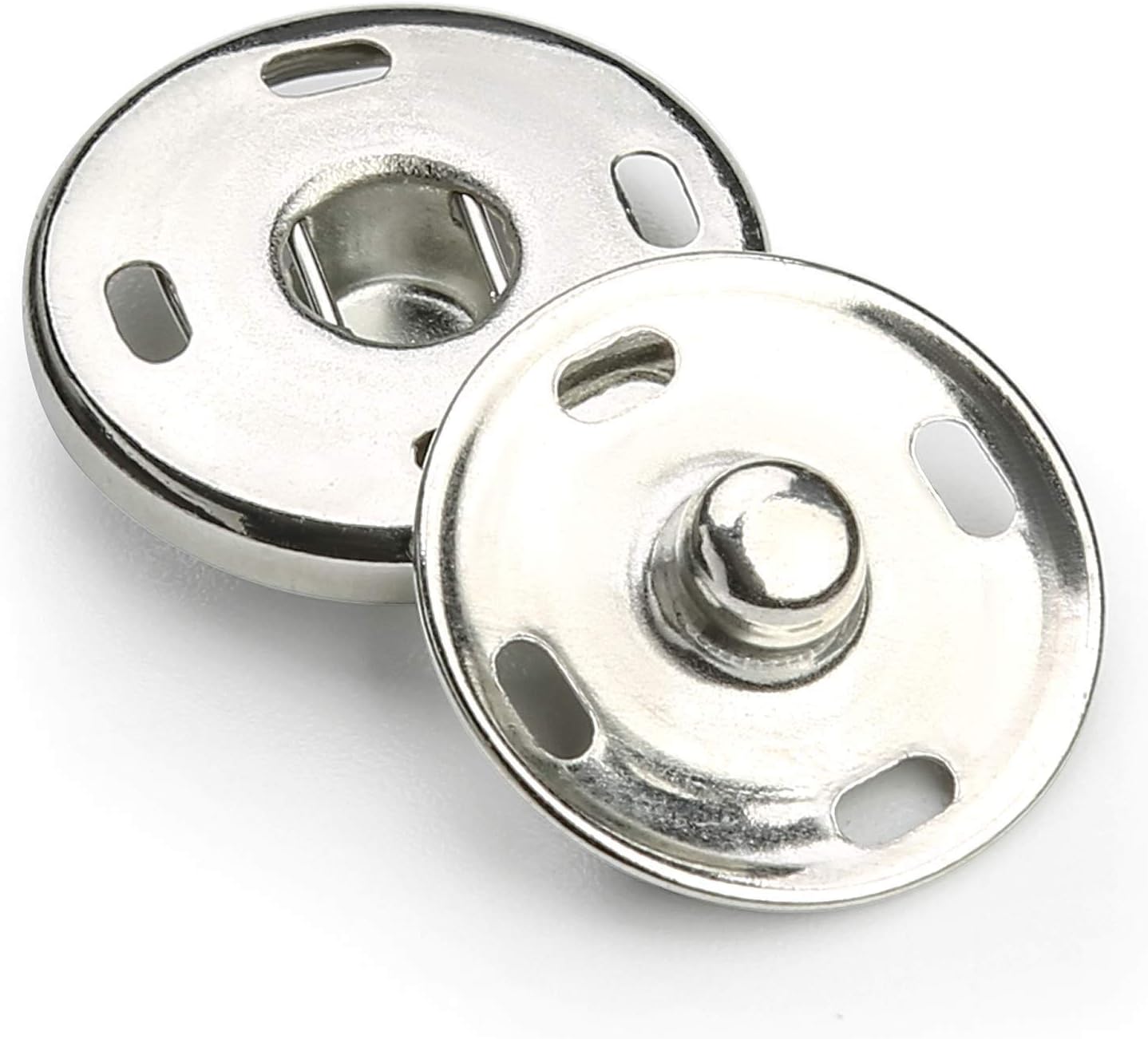 30 Sets Snap Fasteners Metal Press Studs Sew on Snap Button for Clothes Sewing Craft DIY Craft Projects (21MM)