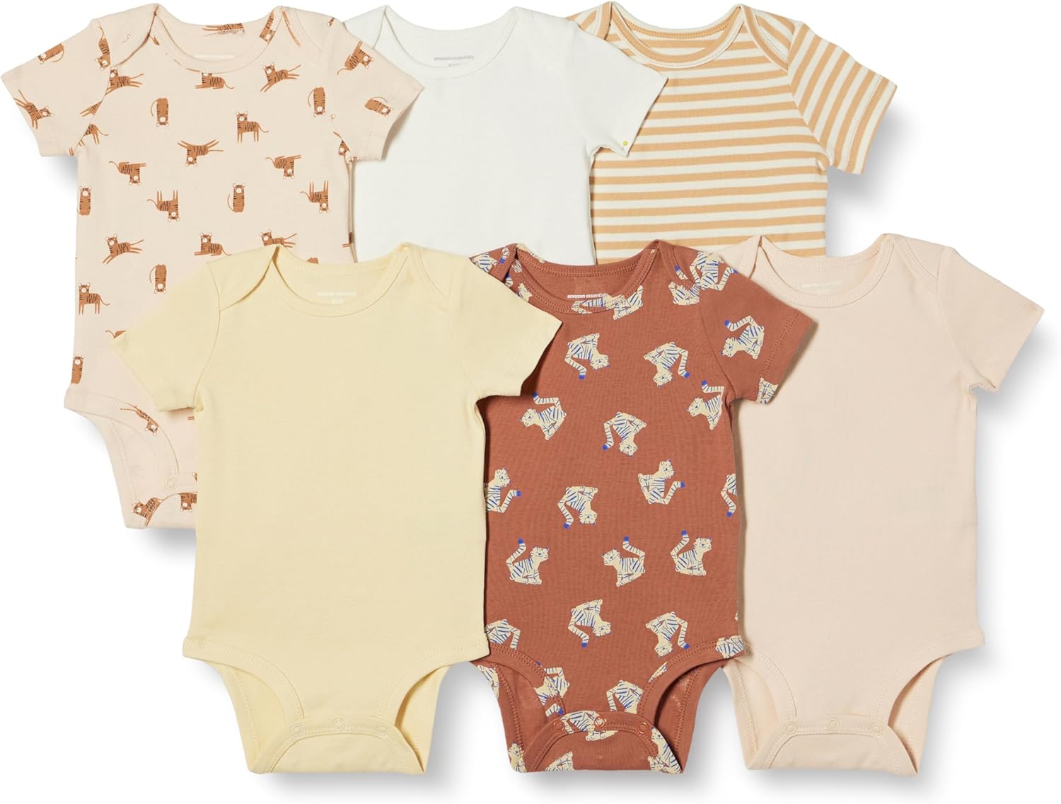 Amazon Essentials Unisex Toddlers and Babies’ Short-Sleeve Bodysuits, Baby Vests, Multipacks