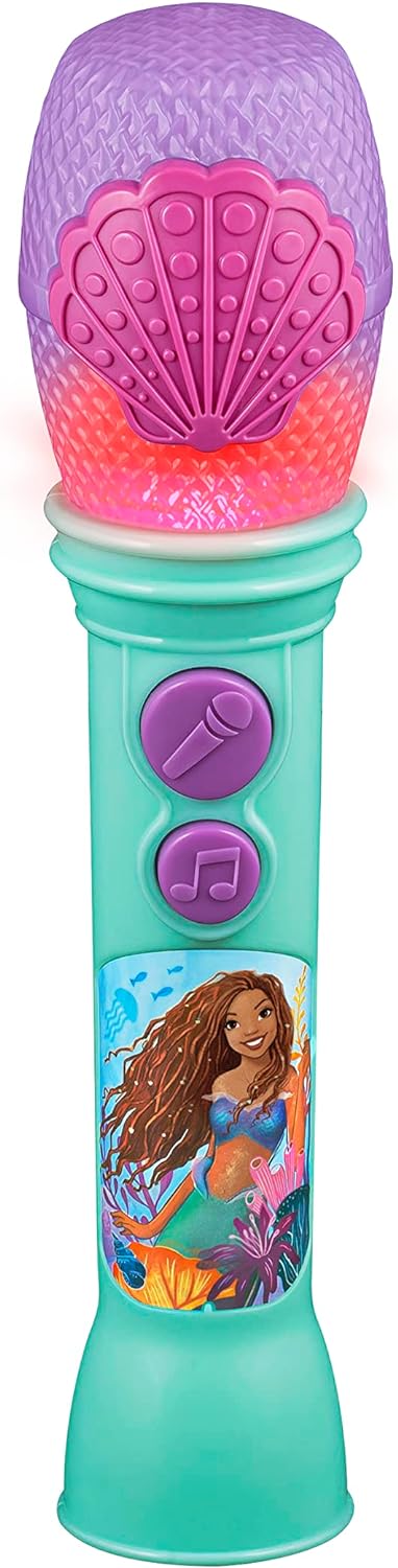 eKids Disney The Little Mermaid Toy Microphone for Kids with Built-in Music and Flashing Lights, Designed for Fans of Disney Toys for Girls