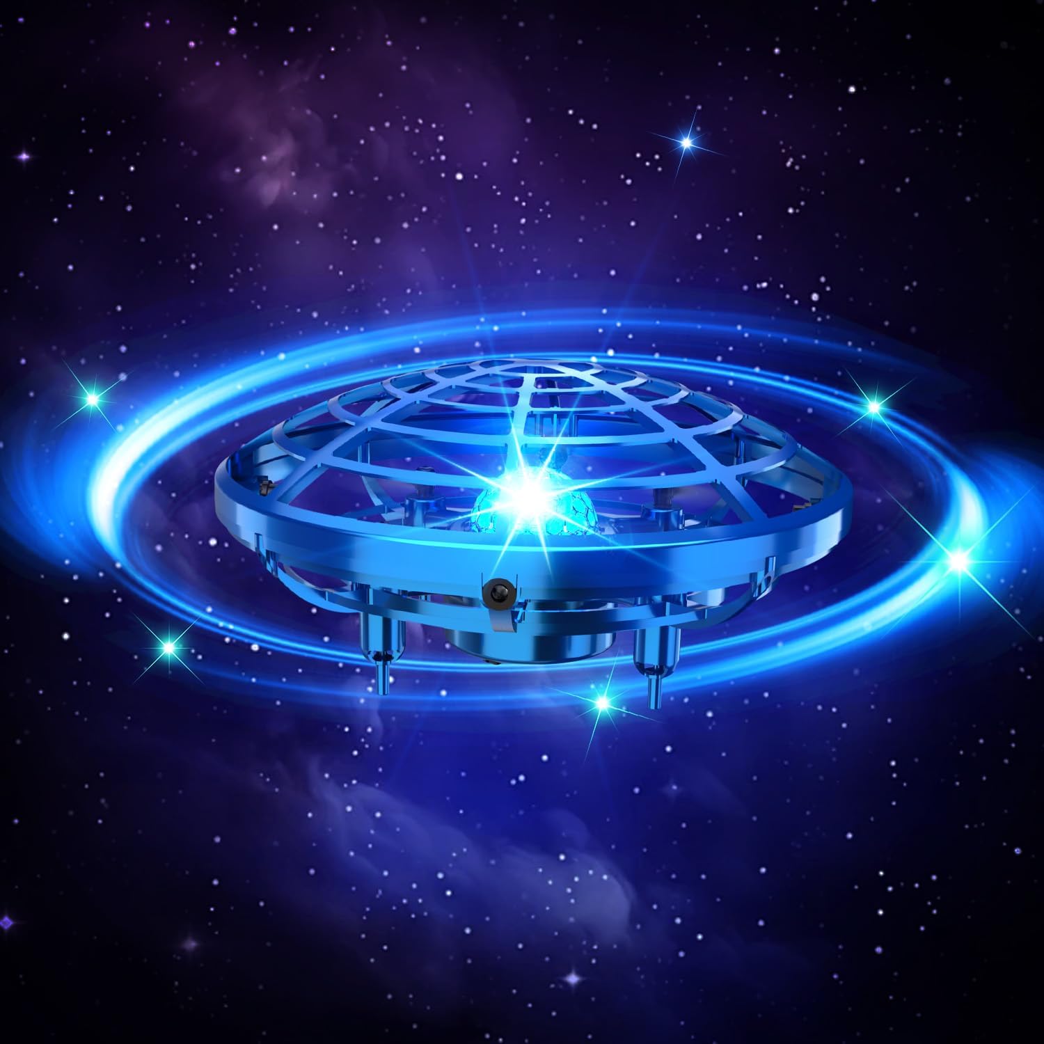 DEERC D12 Hand Operated Flying Toy Drone for Kids, UFO Flying Ball Mini Drone with Cool LED Lights, 5 Motion Sensors,2 Speeds,360° Flips, Anti-Collision, Indoor Small UFO Toy Gifts for Boys and Girls