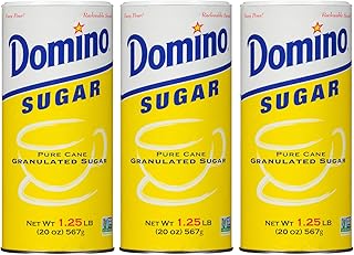 Domino White Granulated Pure Cane Sugar, 20 Oz Canister (Pack of 3)