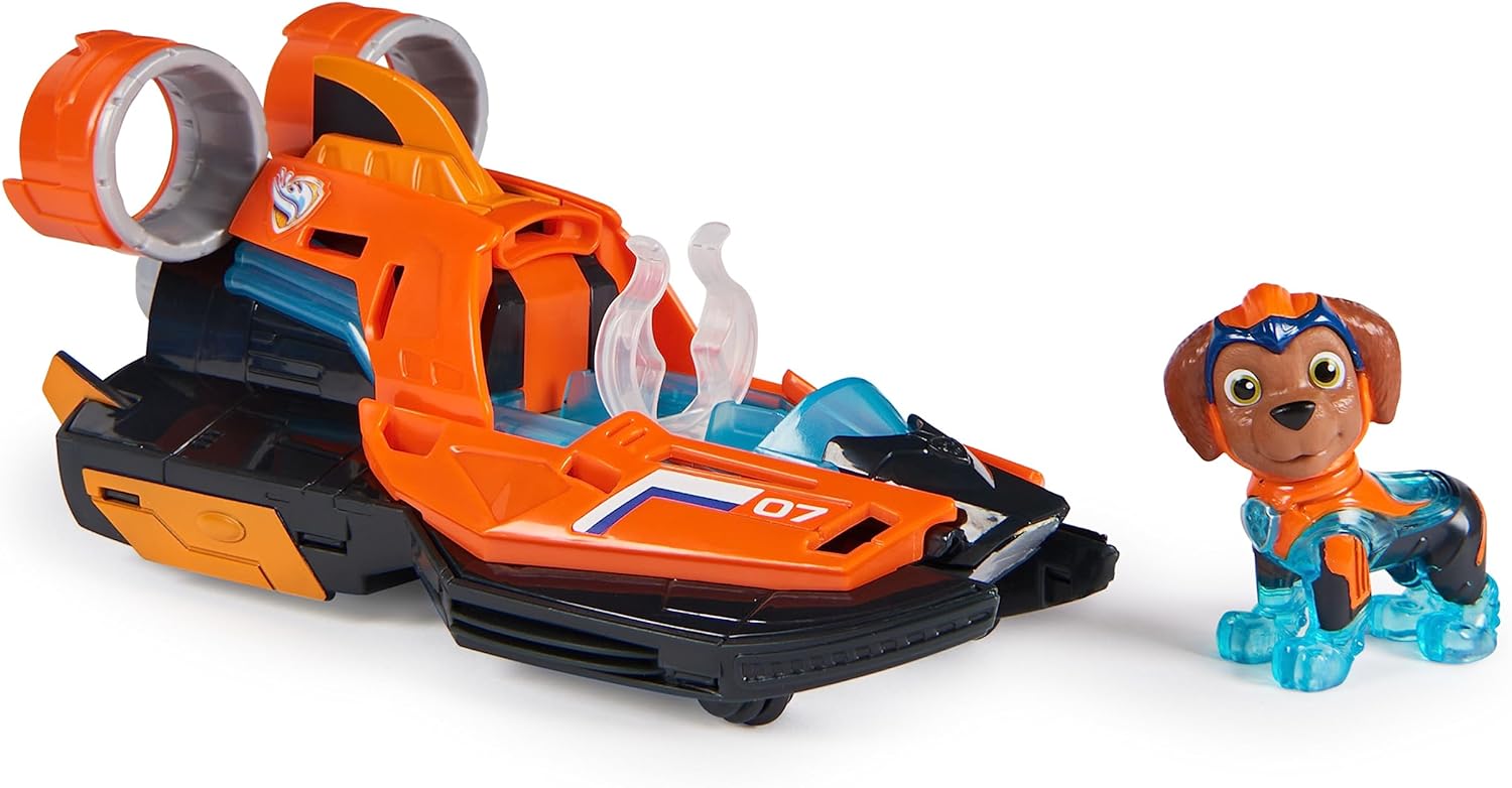 Paw Patrol: The Mighty Movie, Toy Jet Boat with Zuma Mighty Pups Action Figure, Lights and Sounds, Kids’ Toys for Boys and Girls 3+