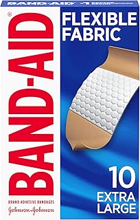 Johnson & Johnson Band-Aid Extra Large Flexible Fabric Adhesive Bandages, 10 Count