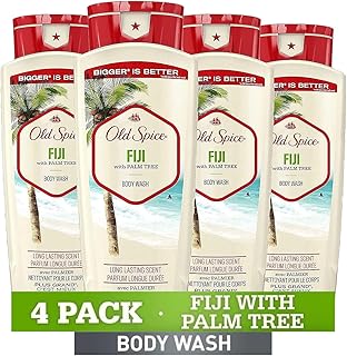 Old Spice Fresher Body Wash for Men, Fiji with Palm Tree Scent, 18 fl oz (Pack of 4)