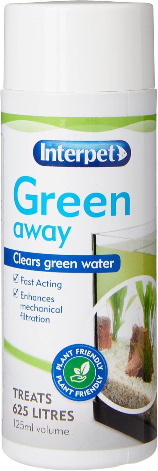 Interpet Green Away Aquarium Water Treatment, Fast Acting, Plant Friendly, Safe for Fish, 125 ml