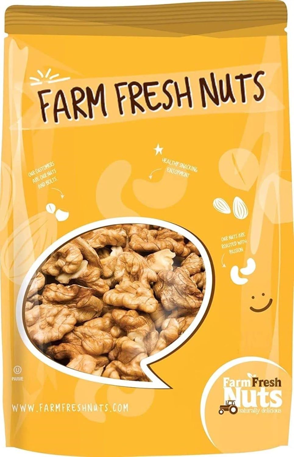 Raw Shelled California Walnuts (2 Lbs.) - Compares to Organic Walnuts - Gluten Free, Vegan & Keto Friendly - Great Source of Omega 3 - Super Fresh and Crunchy - Farm Fresh Nuts Brand
