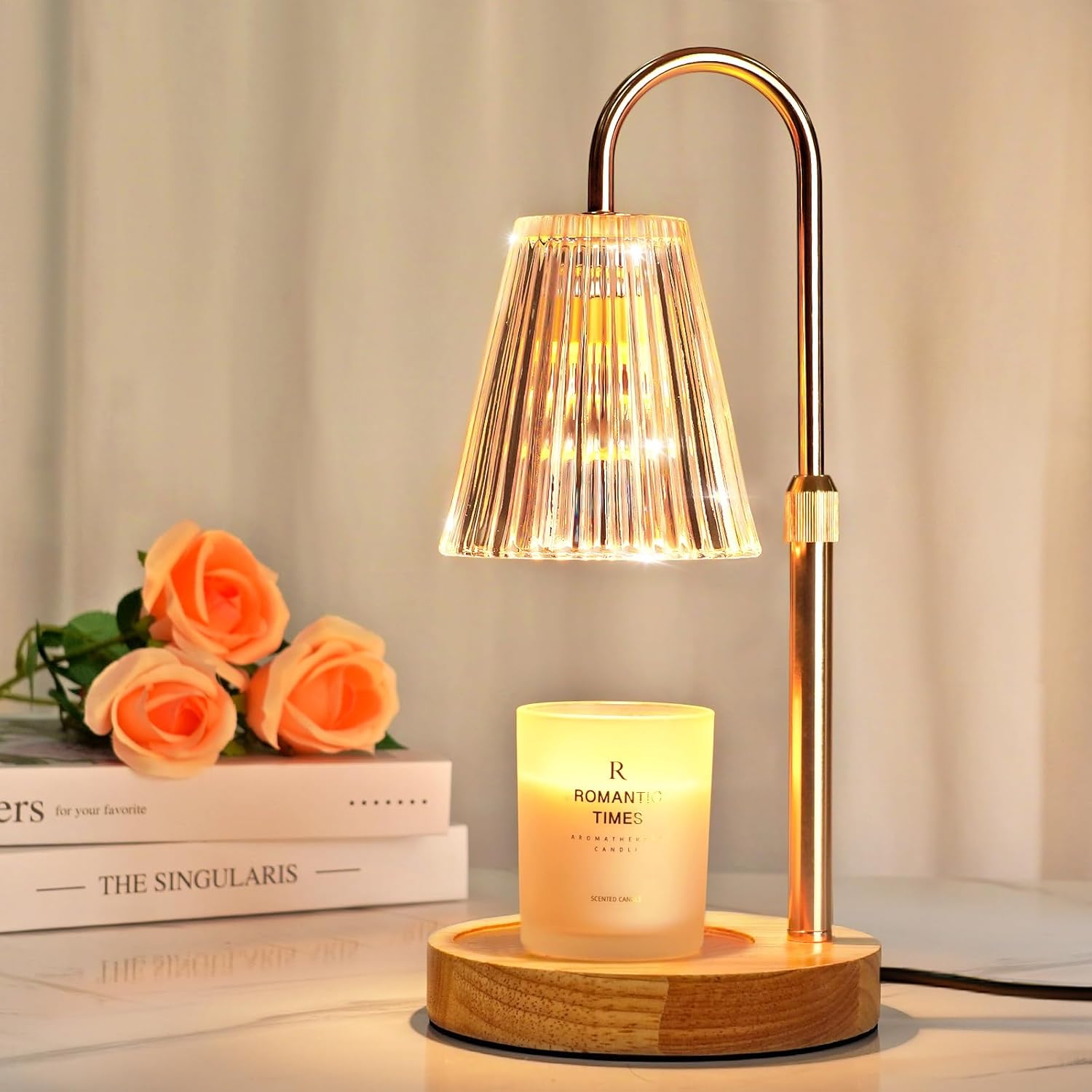 Funistree Candle Warmer Lamp with Dimmer & Timer – Gift for Women, Mum, Teacher – Thank You Birthday Presents – Exquisite Pamper Gifts for Women - Candle Melter with 2 Bulbs