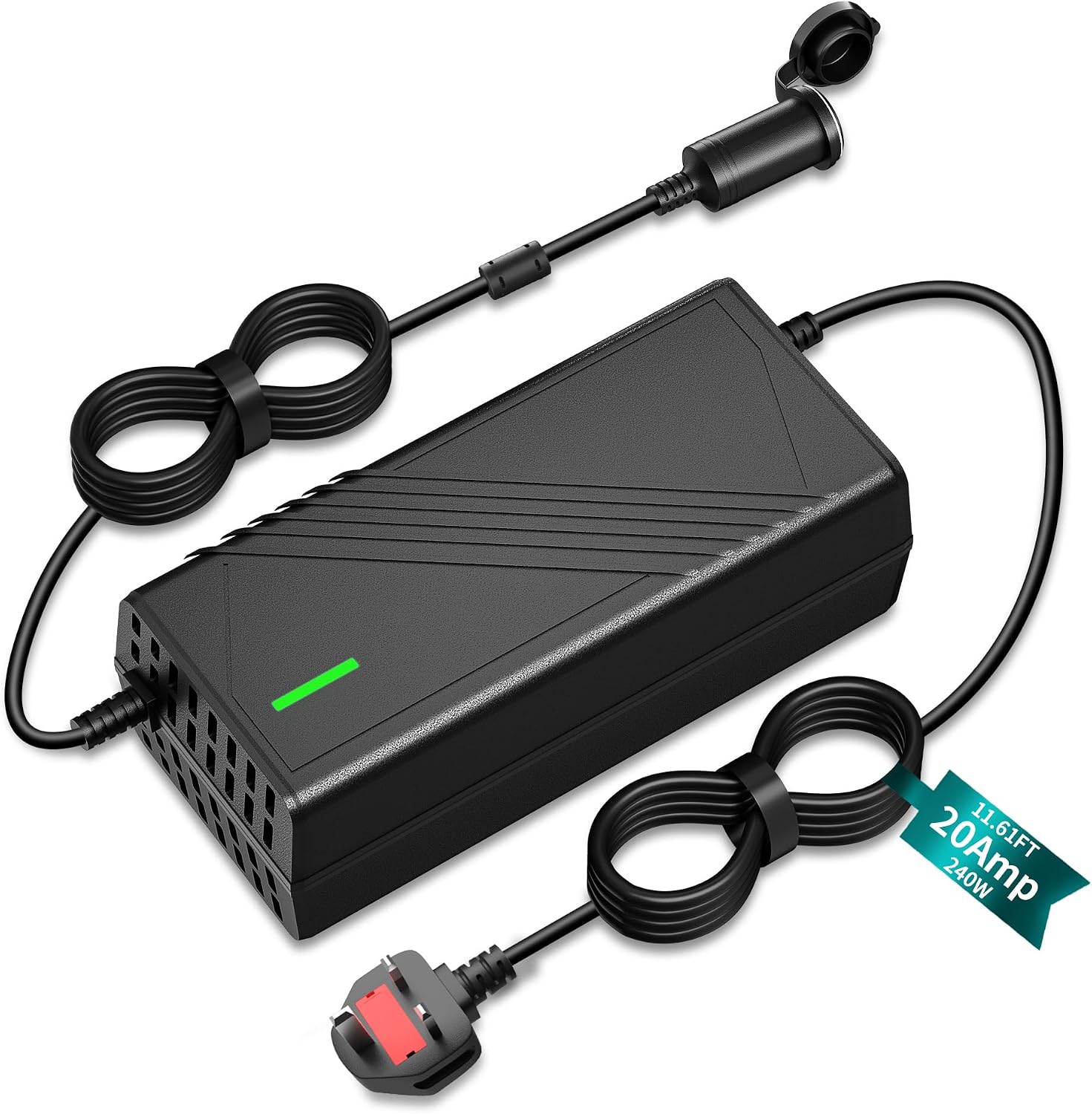110V-240V AC to 12V DC Converter, 240W/20A/3.54M Car Charger Power Cigarette Lighter Adapter, Suitable for Car Vacuum Cleaners, Refrigerators, Tire Inflators, etc. (Upgraded Version)