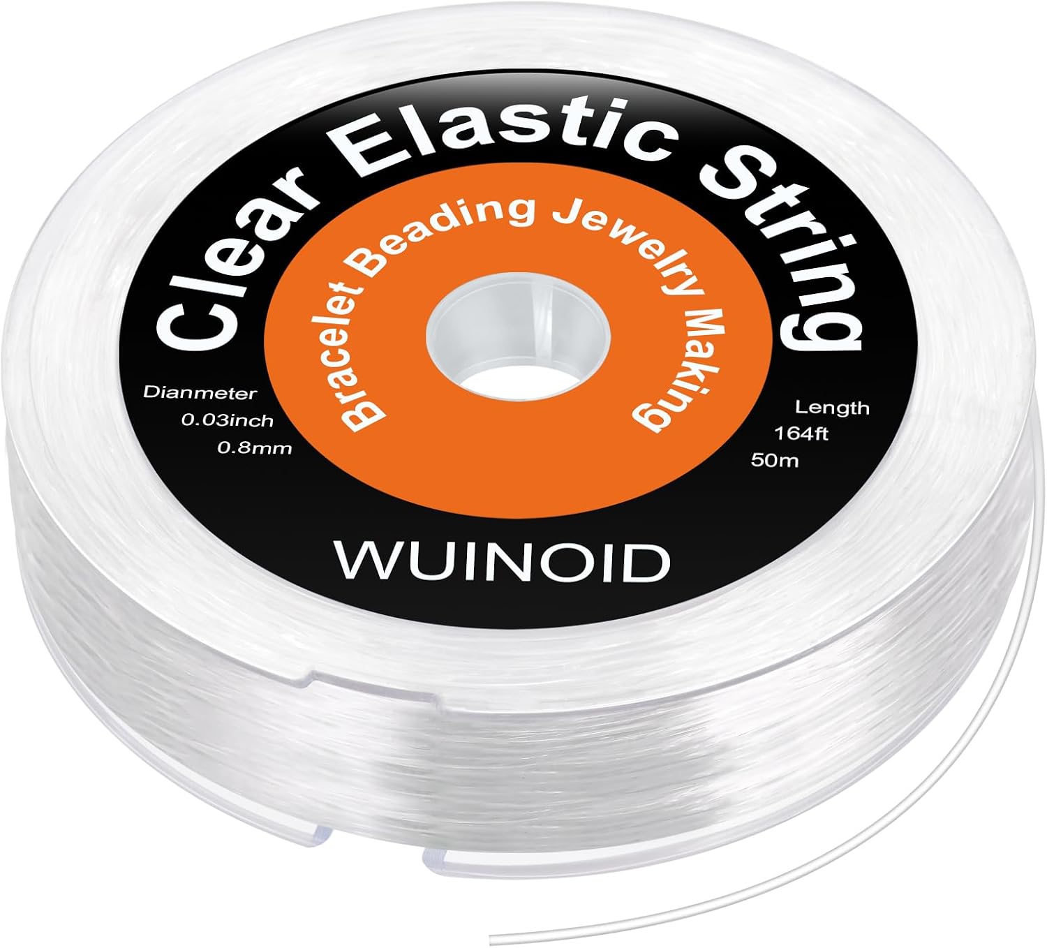 0.8 mm Clear Bracelet String, Elastic Beads String for Bracelets Jewelry Making, Necklaces, Beading and Crafts, Friendship Stretchy Bracelet Beads String Cords & Threads WUINOID