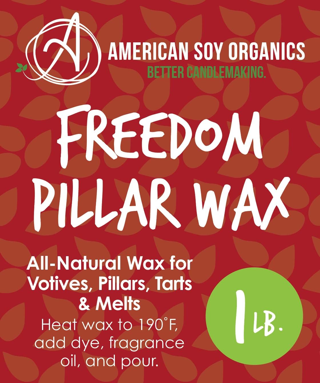 American Soy Organics- 1 lb of Freedom Soy Pillar Wax Beads for Candle Making – Microwavable Soy Pillar Wax Beads – Premium Soy Pillar Candle Making Supplies