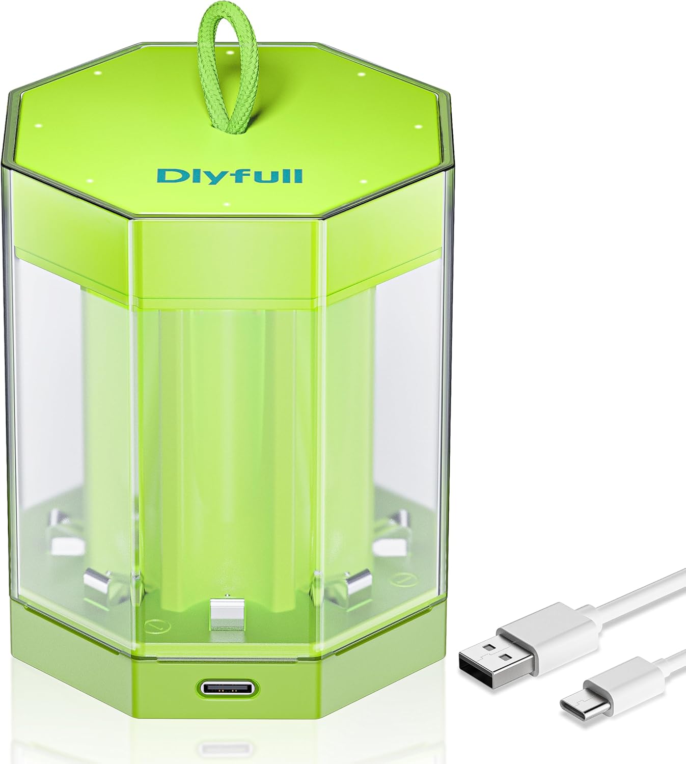 Dlypow 8 Bay AA AAA Battery Charger with Storage Dust Cover, USB-C High-Speed Charging, Independent Slot for Ni-MH Ni-CD AA AAA Rechargeable Batteries, Cable Included