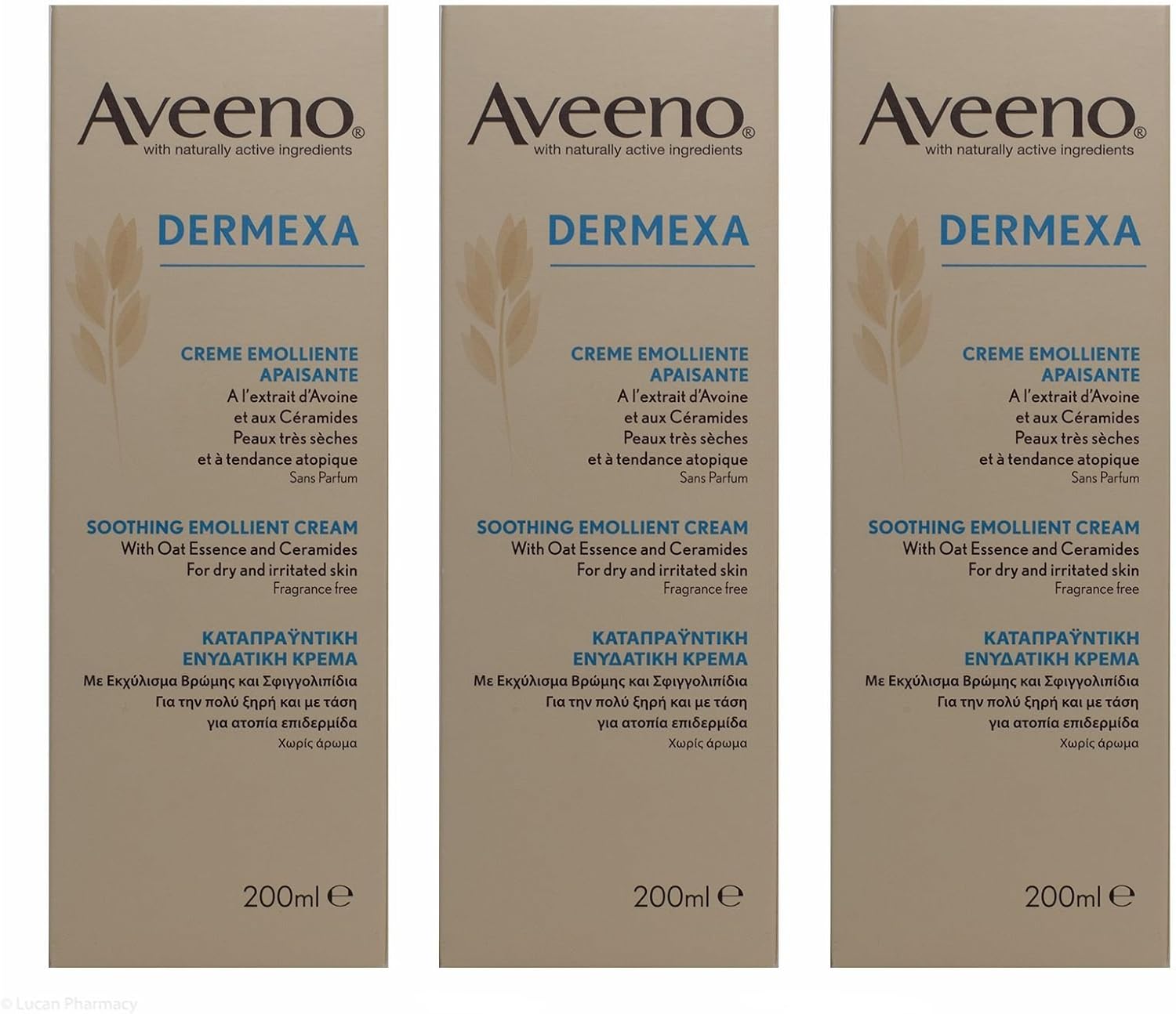 Multibuy 3X Aveeno® Dermexa Soothing Emollient Cream for Dry & Irritated Skin - 200ml