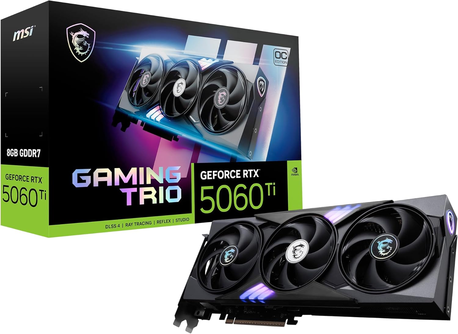 MSI Gaming RTX 5060 Ti 8G Gaming Trio OC Graphics Card (8GB GDDR7,TBA-bit, Extreme Performance: TBA MHz, DisplayPort x3 2.1a, HDMI 2.1b, NVIDIA Blackwell Architecture)