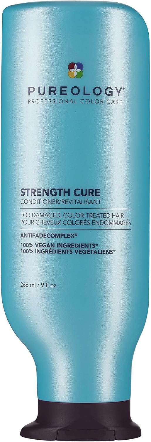 Pureology Strength Cure Strengthening Conditioner, For Damaged, Colour Treated Hair, Vegan Formulas, Sulphate Free for a Gentle Cleanse