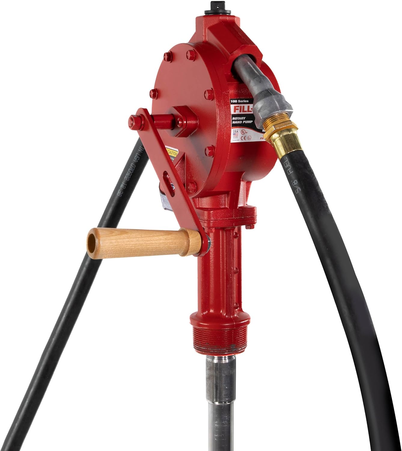 Fill-Rite FR112 Fuel Transfer Rotary Hand Pump w/Discharge Hose, Straight Spout, Vacuum Breaker, & Suction Pipe