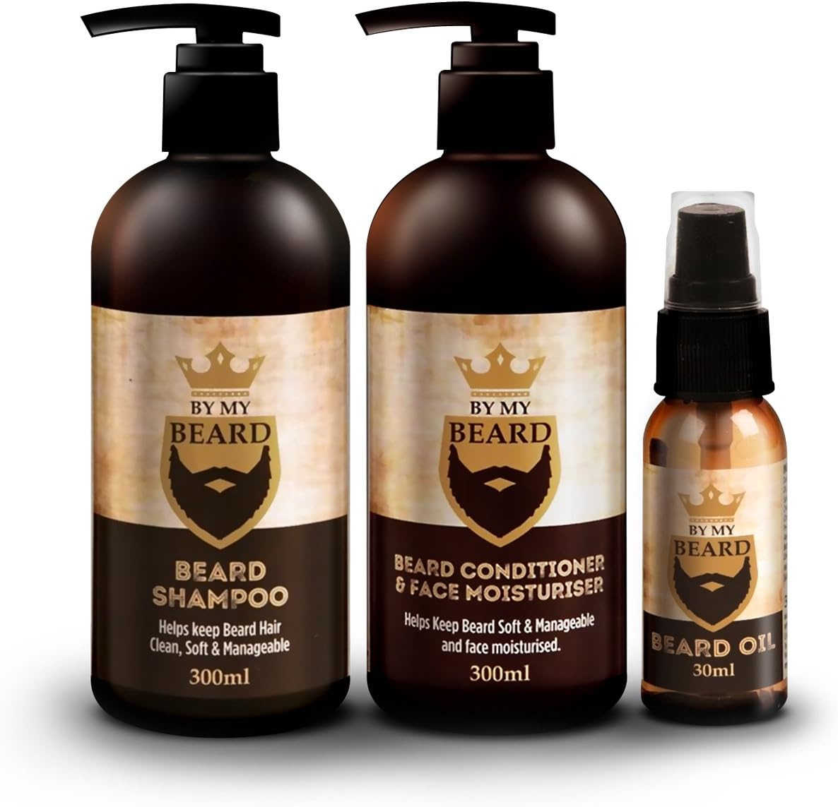 BE MY BEARD Beard Shampoo/Conditioner and Face Moisturiser Oil Complete Triple Pack