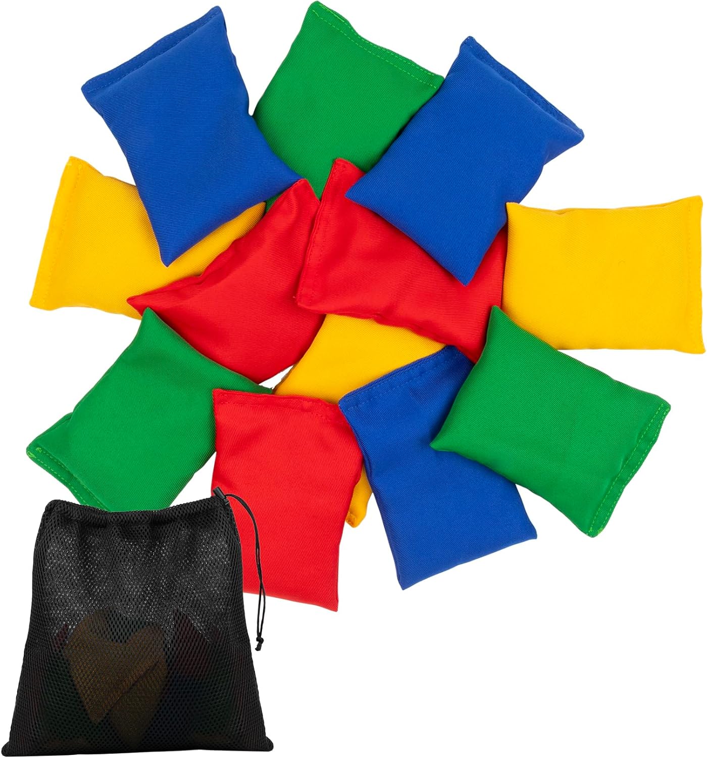 WOFEU 12pcs Bean Bags Throwing,3.2″x4.8″ Toss Beanbags for Kids Easy Grip, Mini Corn hole for Teenagers Tossing, Double Stitching Beanbag for Juggling Sports Outdoor Family Party Games