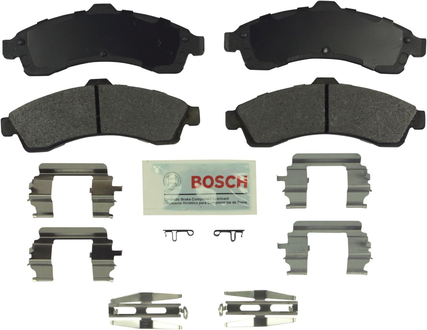 BOSCH BE882H Blue Ceramic Disc Brake Pad Set With Hardware - Compatible With Select Buick Rainier; Chevrolet SSR, Trailblazer; GMC Envoy; Isuzu Ascender; Oldsmobile Bravada; Saab 9-7x; FRONT