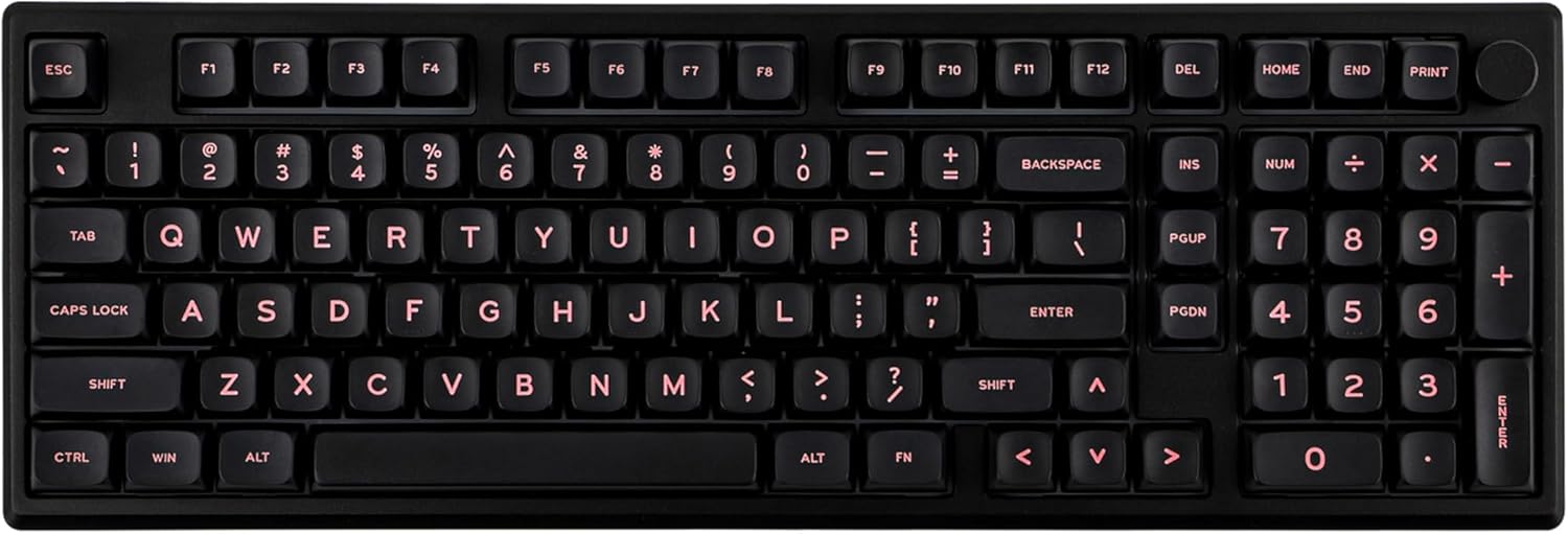 EPOMAKER Galaxy100 QMK/VIA Gaming Keyboard with 8000mAh battery, 1800 Aluminum Mechanical Keyboard with Numpad, USB-C/BT5.0/2.4Ghz Wireless, Hot Swappable (Black, Marble White Switch)