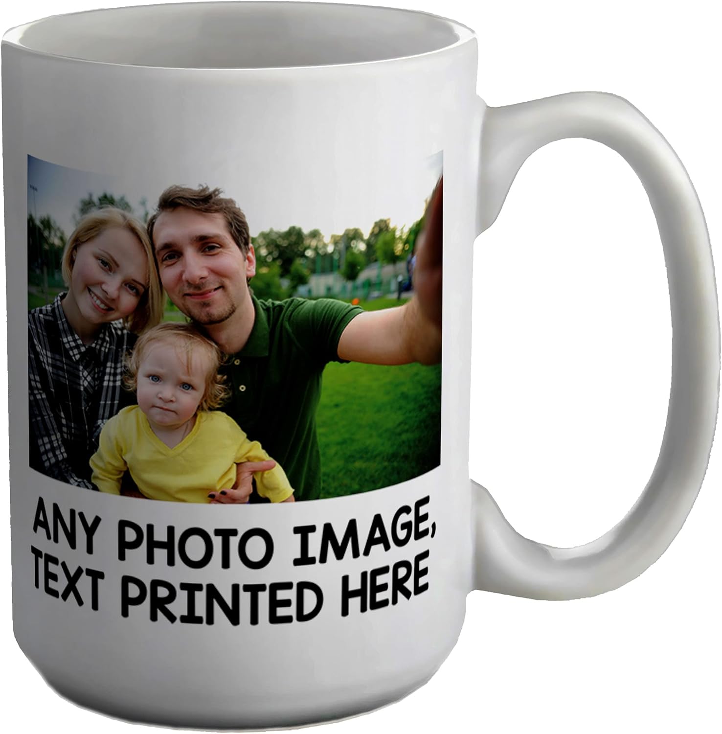 Shopagift Personalised Mug Any Photo Image Text Logo Business Company Design White 15oz Large Cup for Birthdays Mum Dad Mothers Fathers Day Family Retirement Work Gifts