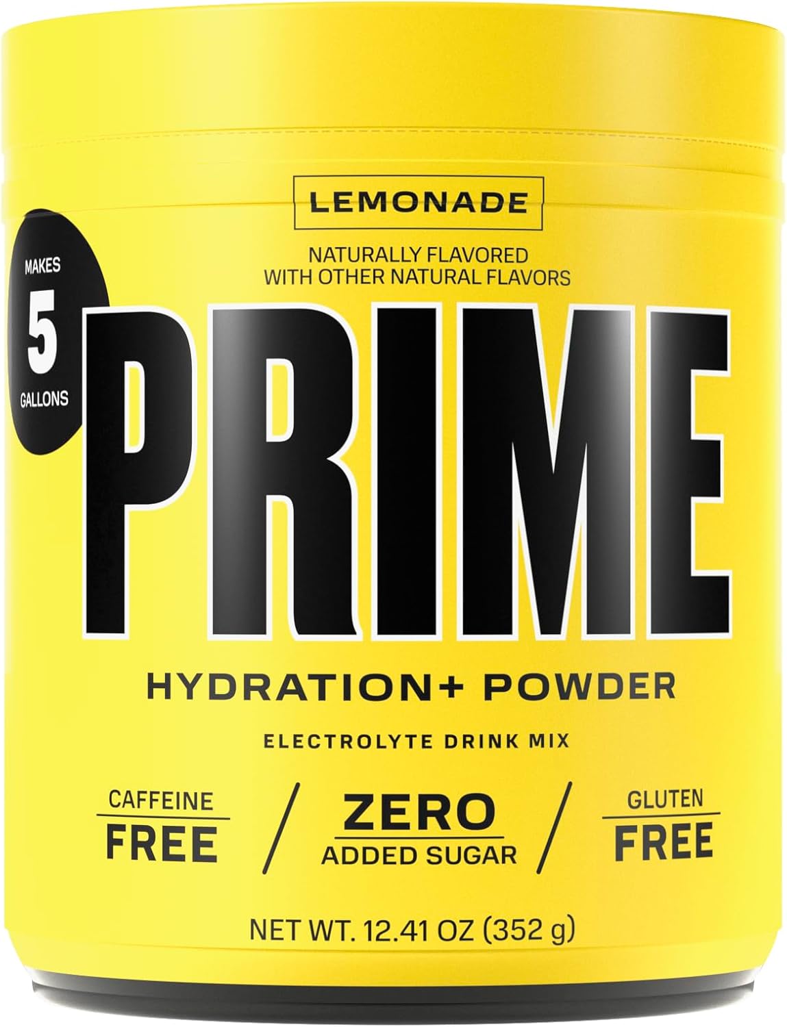 PRIME HYDRATION+ Powder Lemonade, Caffeine-Free, Electrolyte Drink Mix, 12.41 Oz