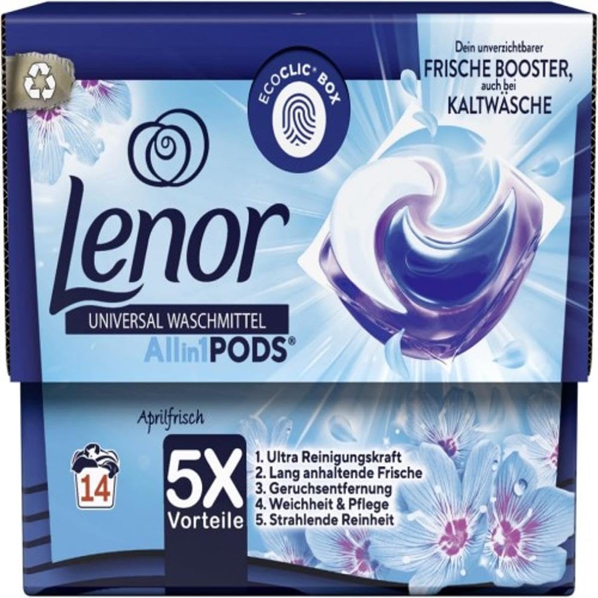 Lenor Laundry Detergent All-In-1 Pods Flower Dream 14WL, 1 Pack