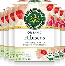 Traditional Medicinals - Organic Hibiscus Herbal Tea (6 Pack) - Supports Heart Health - 96 Tea Bags Total