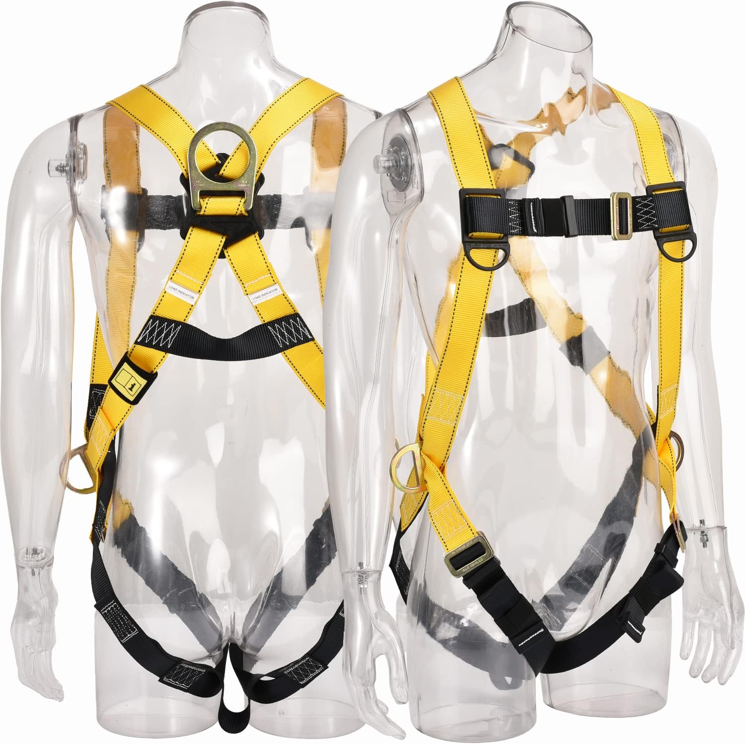 3D-Ring Industrial Fall Protection Safety Harness ANSI/ASSE Z359.11-2021 Compliant Full Body Personal Protection Equipment 3-Point Adjustment Universal 310 lbs